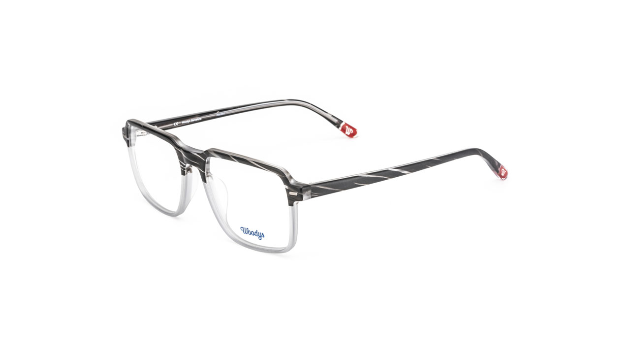 Paire de lunettes de vue Woodys Hobbes couleur gris - Côté à angle - Doyle
