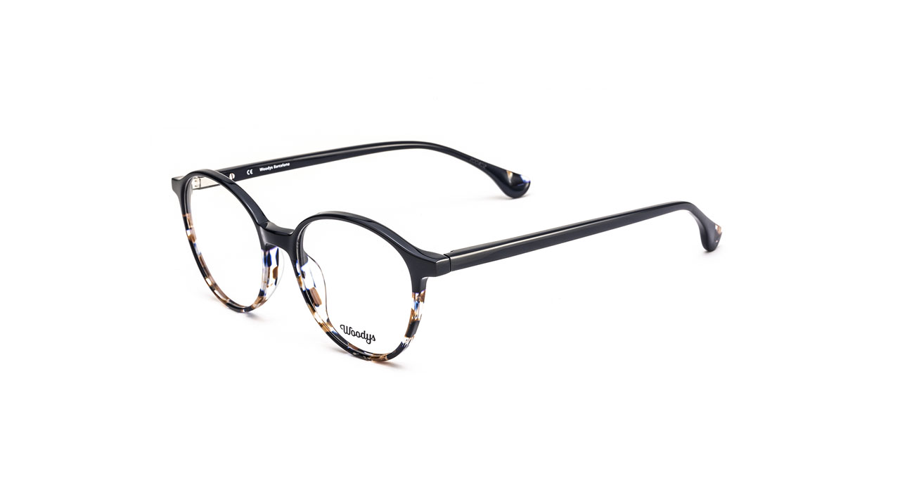Paire de lunettes de vue Woodys Lulo couleur marine - Côté à angle - Doyle