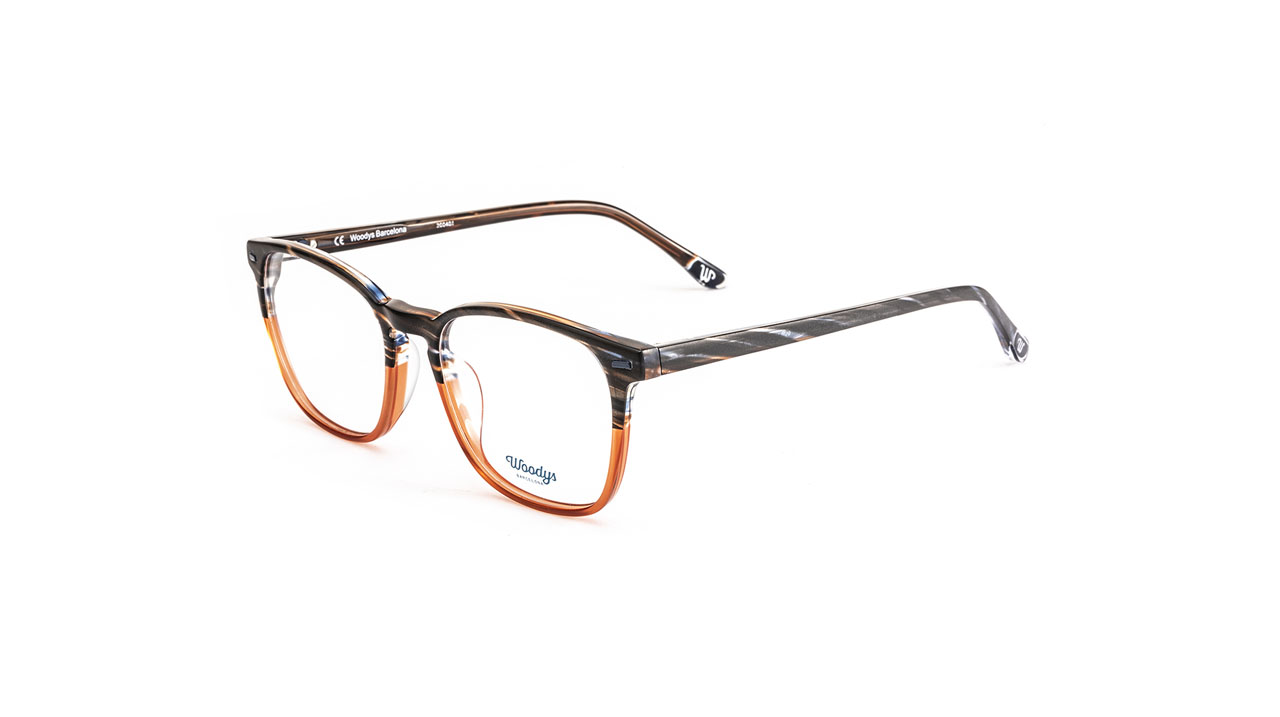 Paire de lunettes de vue Woodys Rene couleur orange - Côté à angle - Doyle