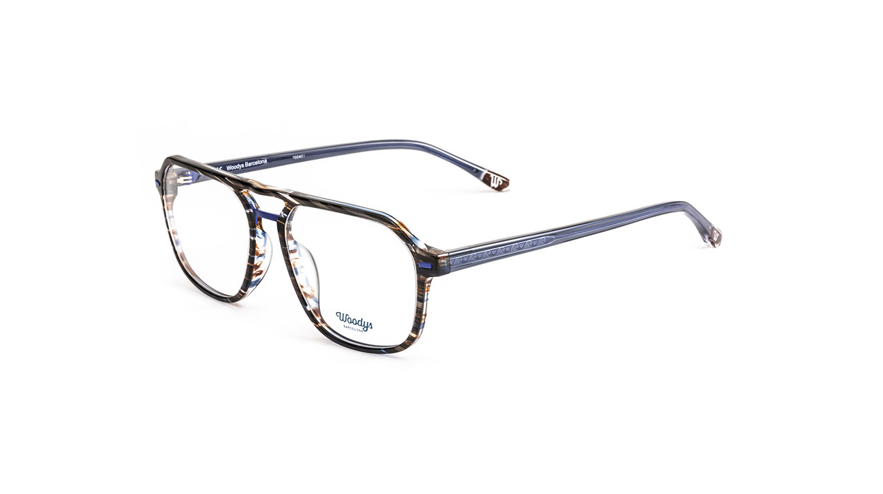 Paire de lunettes de vue Woodys Bauman couleur noir - Côté à angle - Doyle