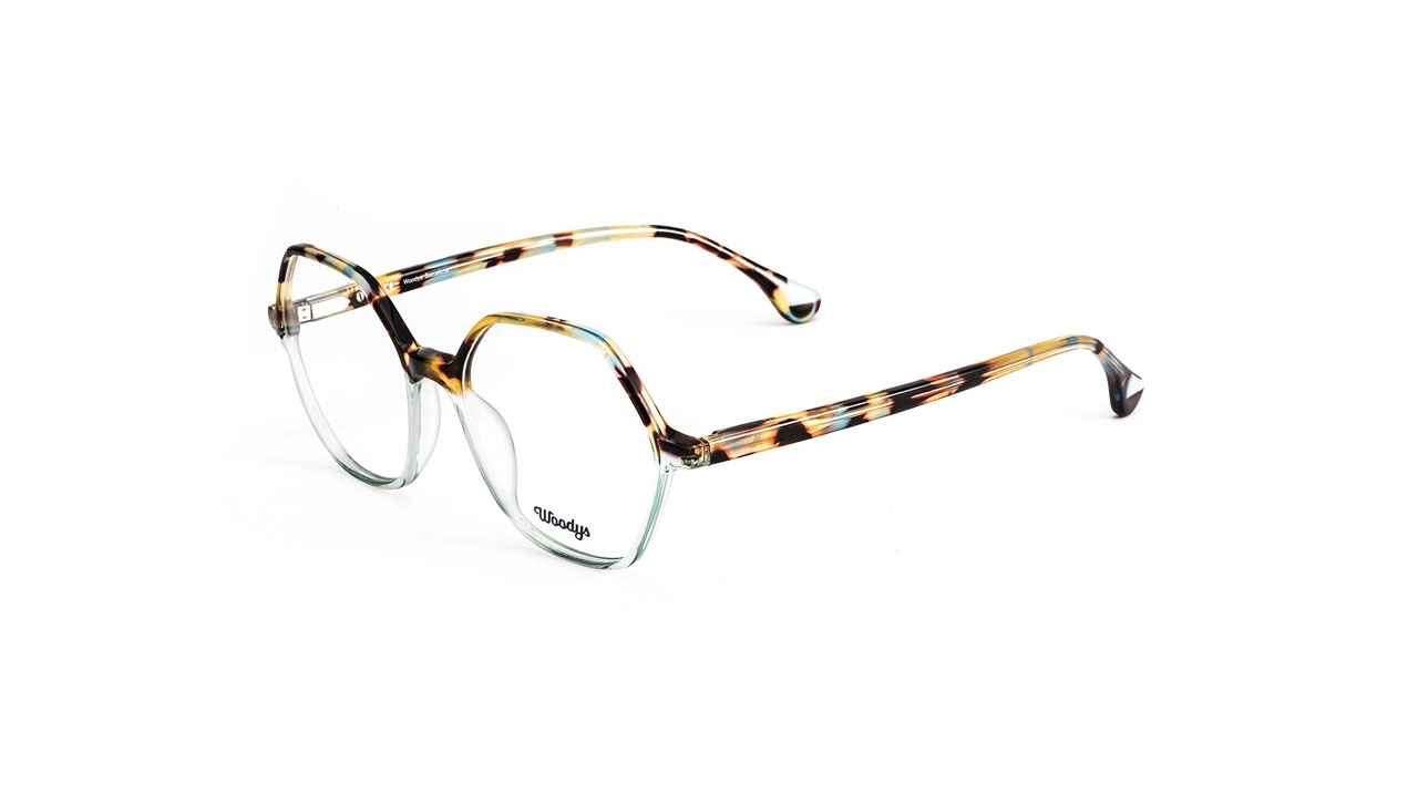 Paire de lunettes de vue Woodys Ginger couleur bleu - Côté à angle - Doyle