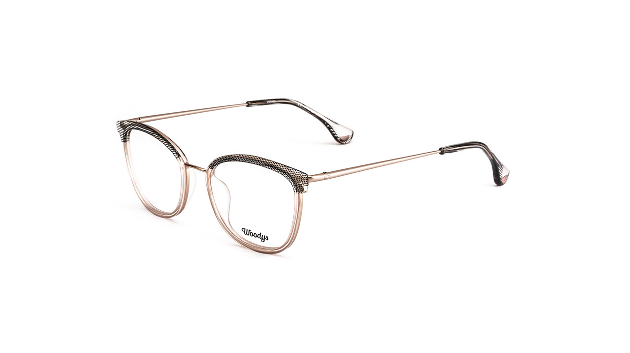 Paire de lunettes de vue Woodys Pitaya couleur sable - Côté à angle - Doyle