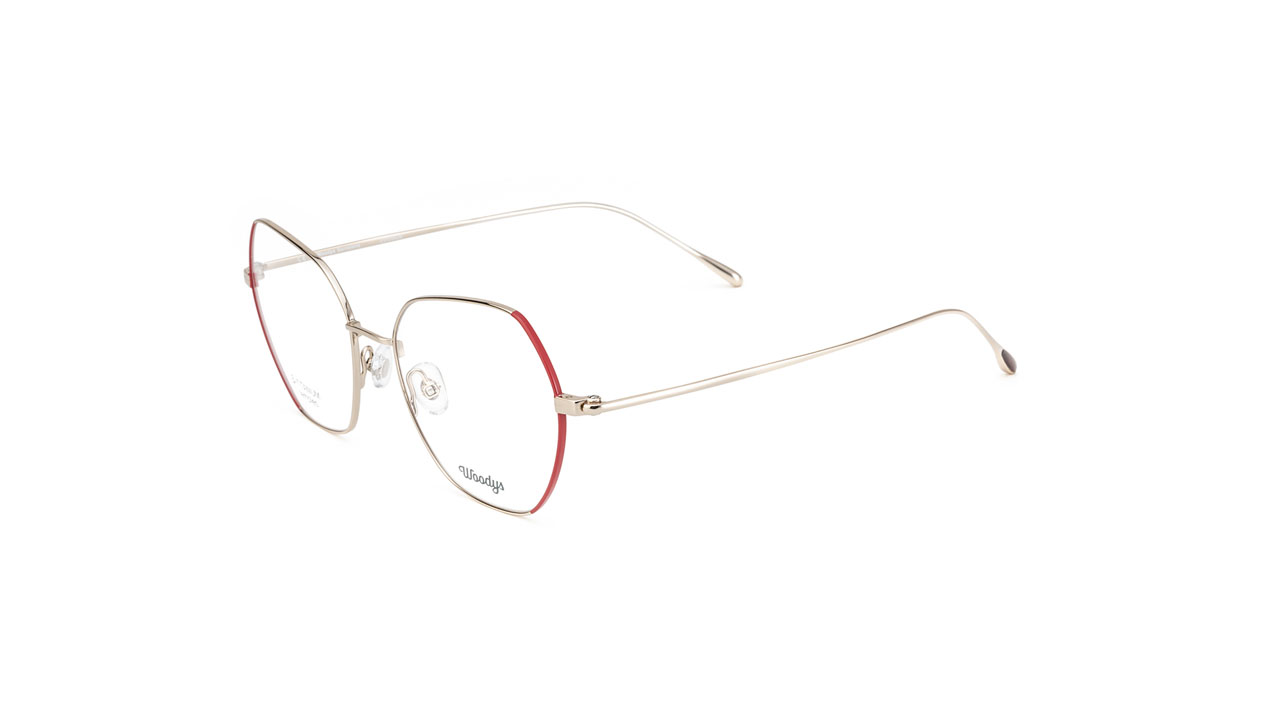 Paire de lunettes de vue Woodys Aye couleur rouge - Côté à angle - Doyle