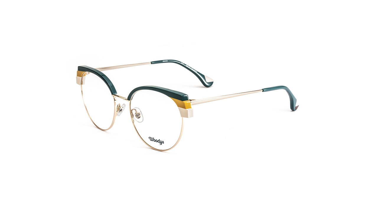 Paire de lunettes de vue Woodys Jellyfish couleur turquoise - Côté à angle - Doyle