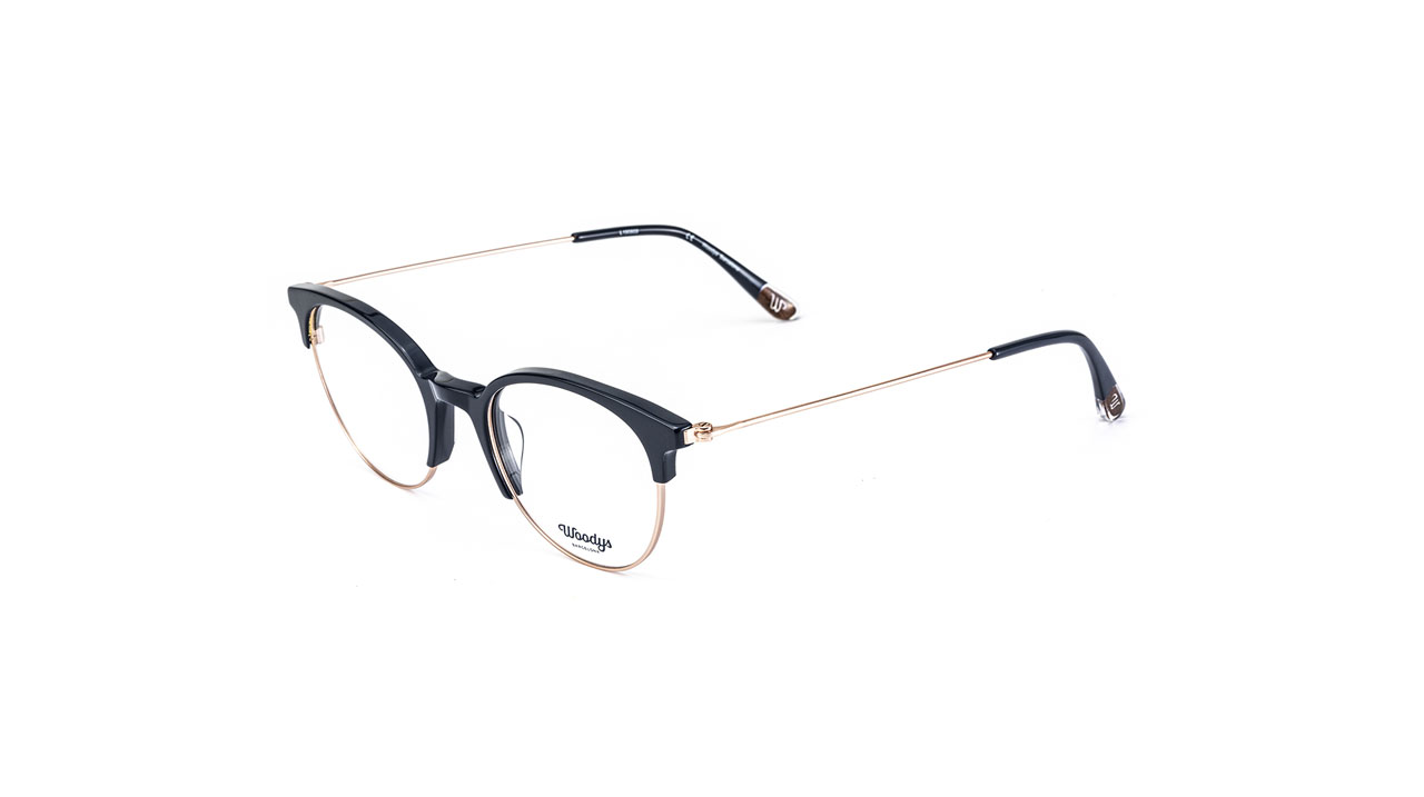 Paire de lunettes de vue Woodys Rabbit couleur marine - Côté à angle - Doyle