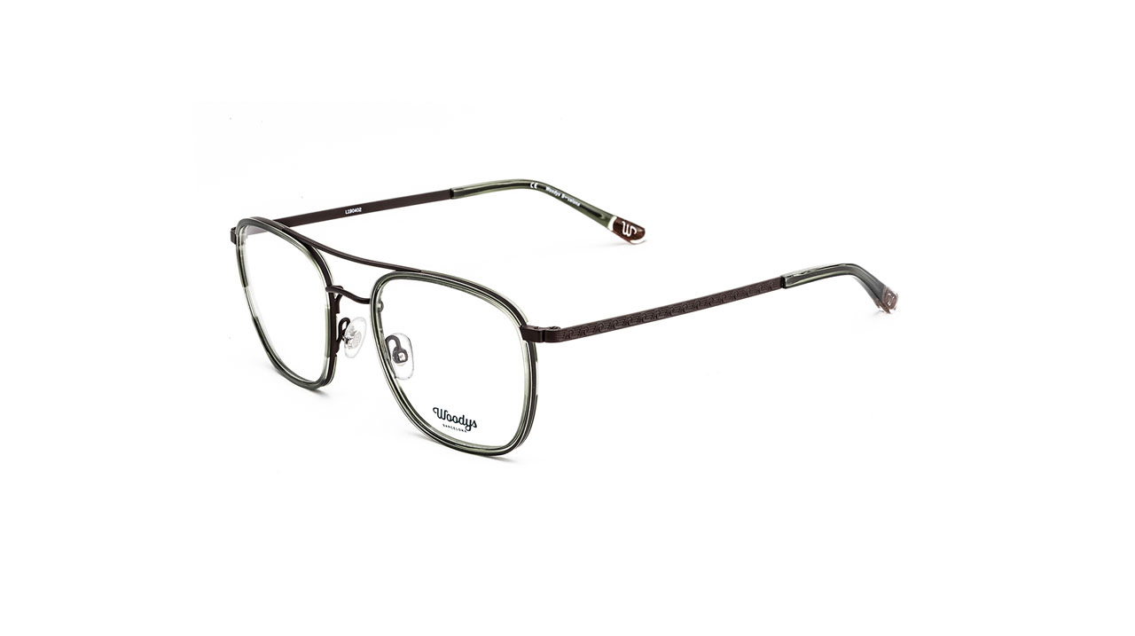Paire de lunettes de vue Woodys Kant couleur brun - Côté à angle - Doyle