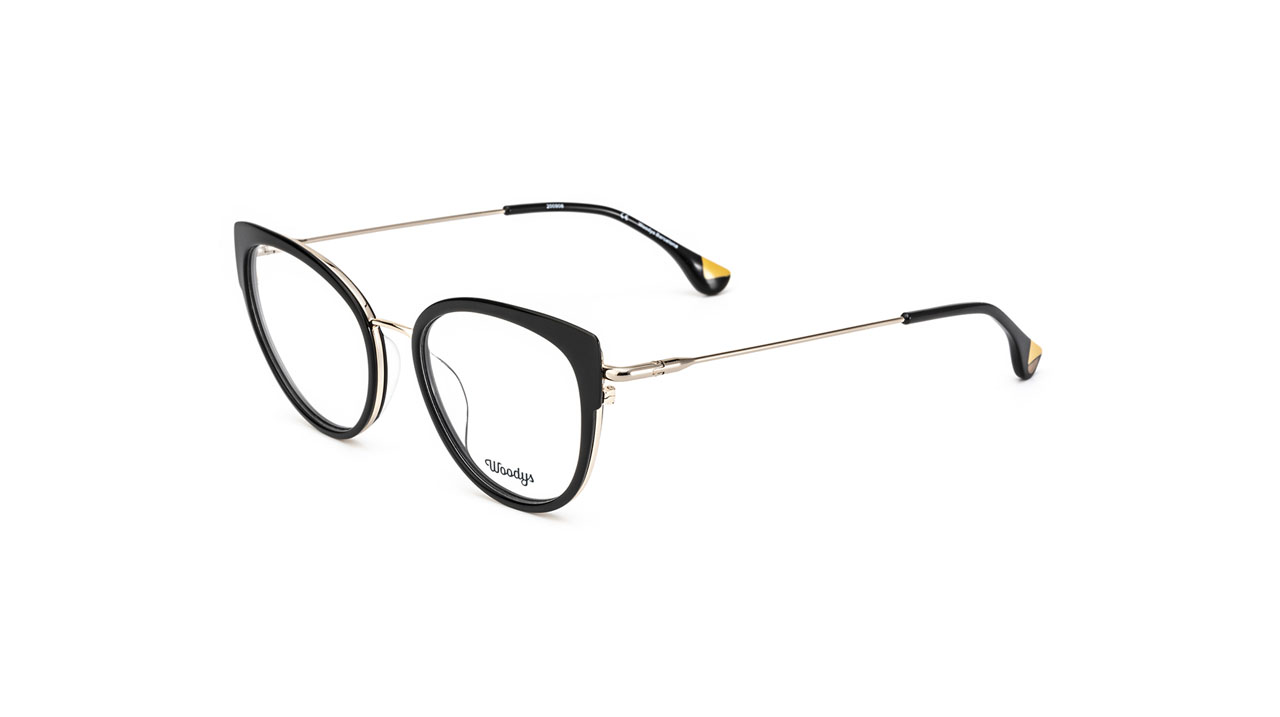 Paire de lunettes de vue Woodys Swan couleur noir - Côté à angle - Doyle