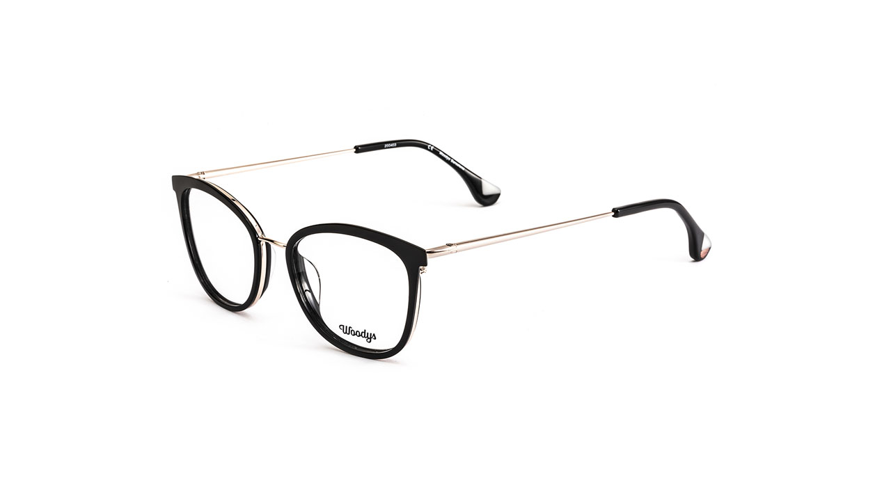 Paire de lunettes de vue Woodys Pitaya couleur noir - Côté à angle - Doyle