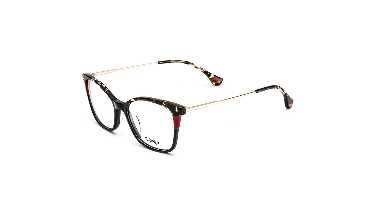 Paire de lunettes de vue Woodys Guava couleur noir - Côté à angle - Doyle