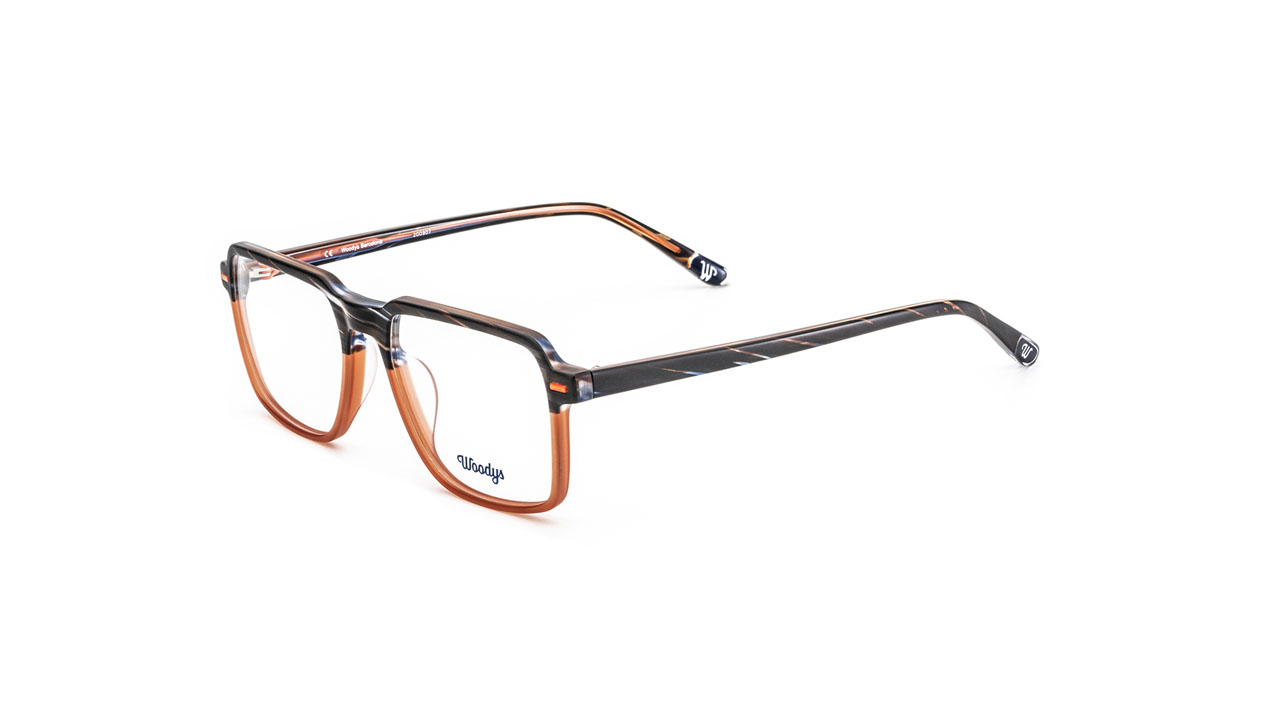 Paire de lunettes de vue Woodys Hobbes couleur orange - Côté à angle - Doyle