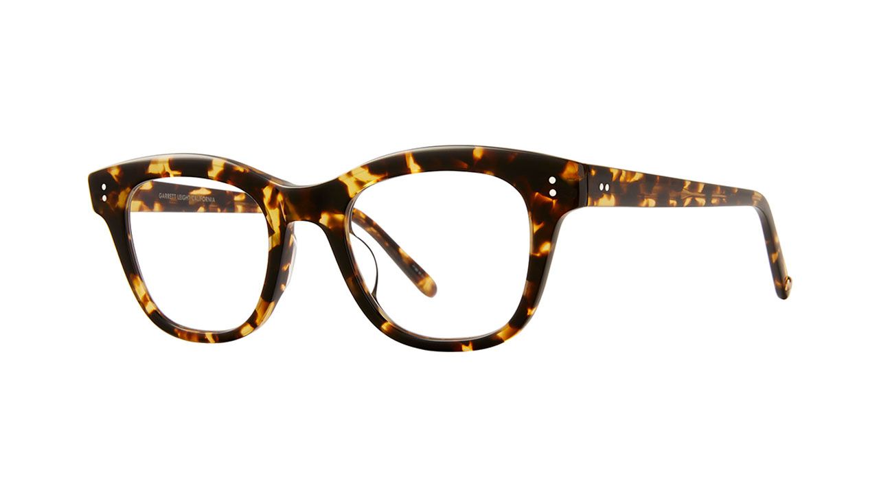 Paire de lunettes de vue Garrett-leight Glyndon couleur brun - Côté à angle - Doyle