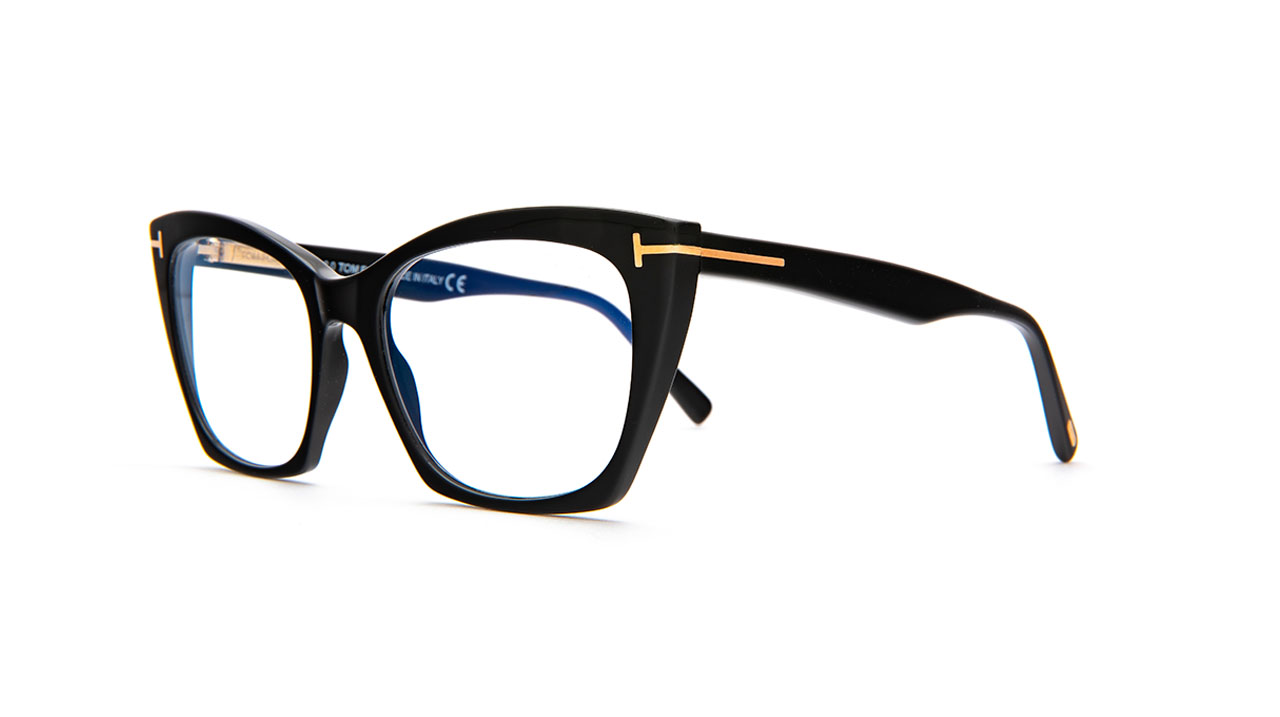 Paire de lunettes de vue Tom-ford Tf5709-b couleur noir - Côté à angle - Doyle