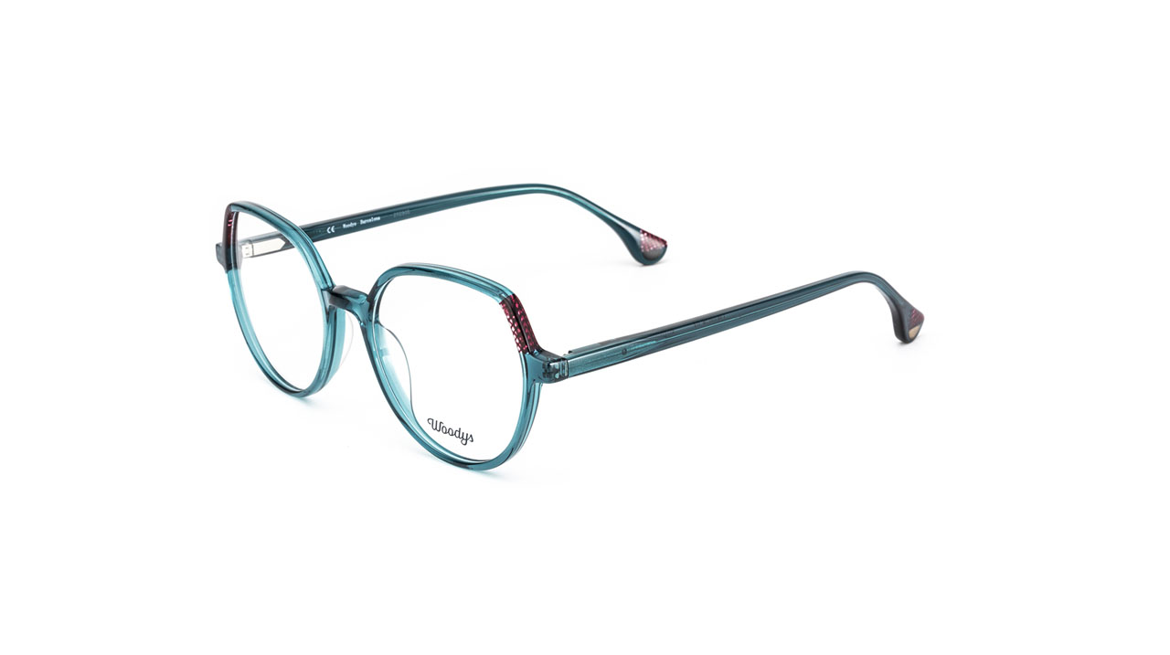 Paire de lunettes de vue Woodys Orange couleur turquoise - Côté à angle - Doyle