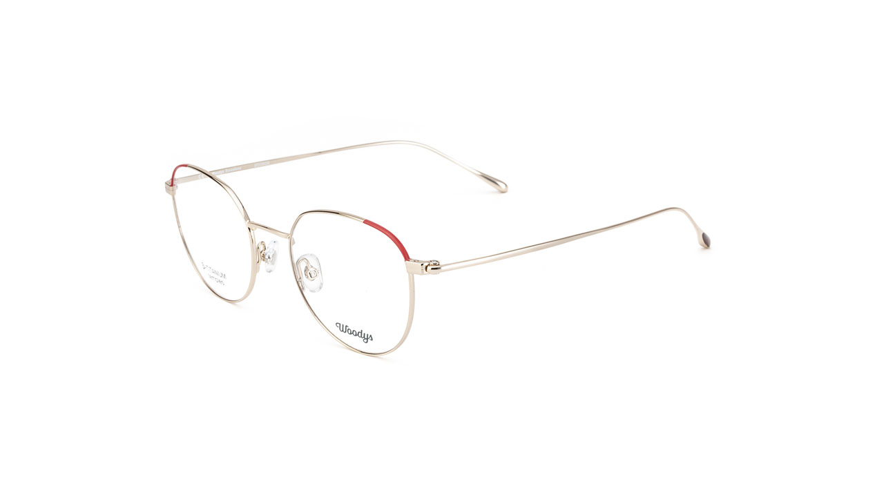 Paire de lunettes de vue Woodys Bilbi couleur rouge - Côté à angle - Doyle