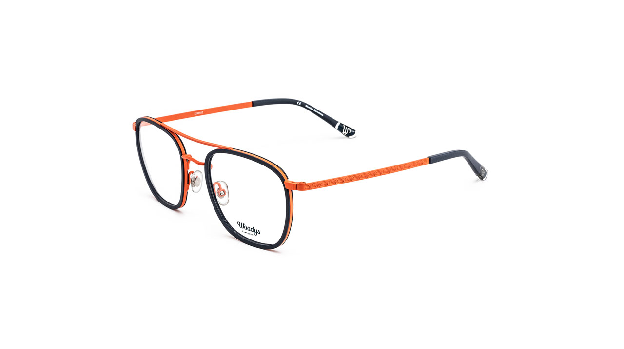 Paire de lunettes de vue Woodys Kant couleur orange - Côté à angle - Doyle