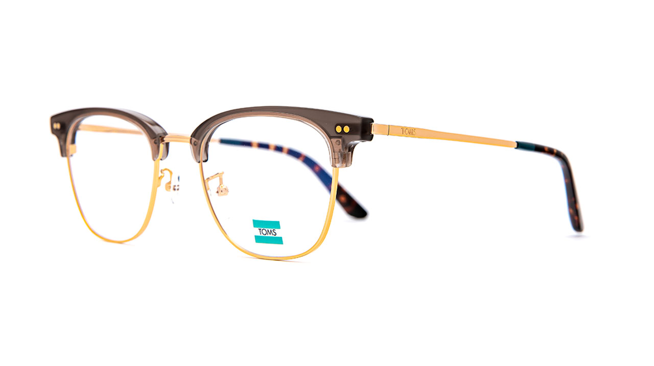 Paire de lunettes de vue Toms Monty 52 couleur or - Côté à angle - Doyle