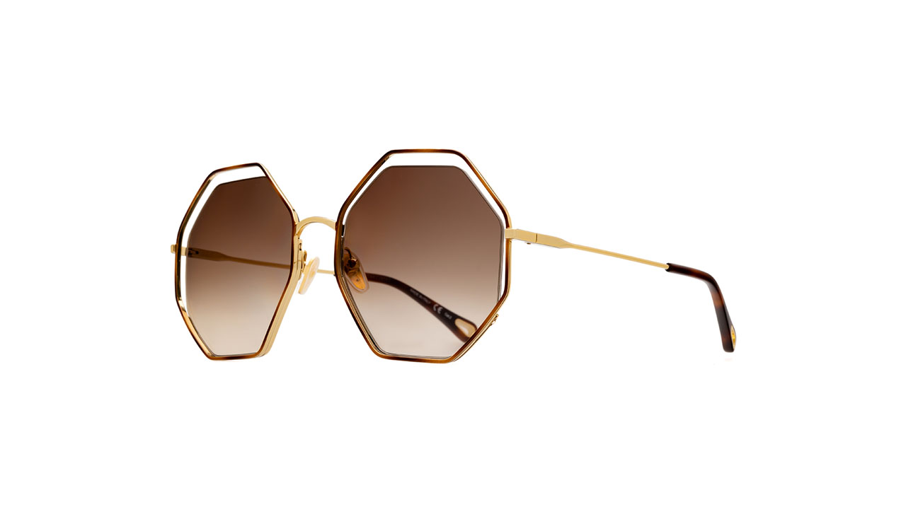 Paire de lunettes de soleil Chloe Ch0046s couleur noir - Côté à angle - Doyle