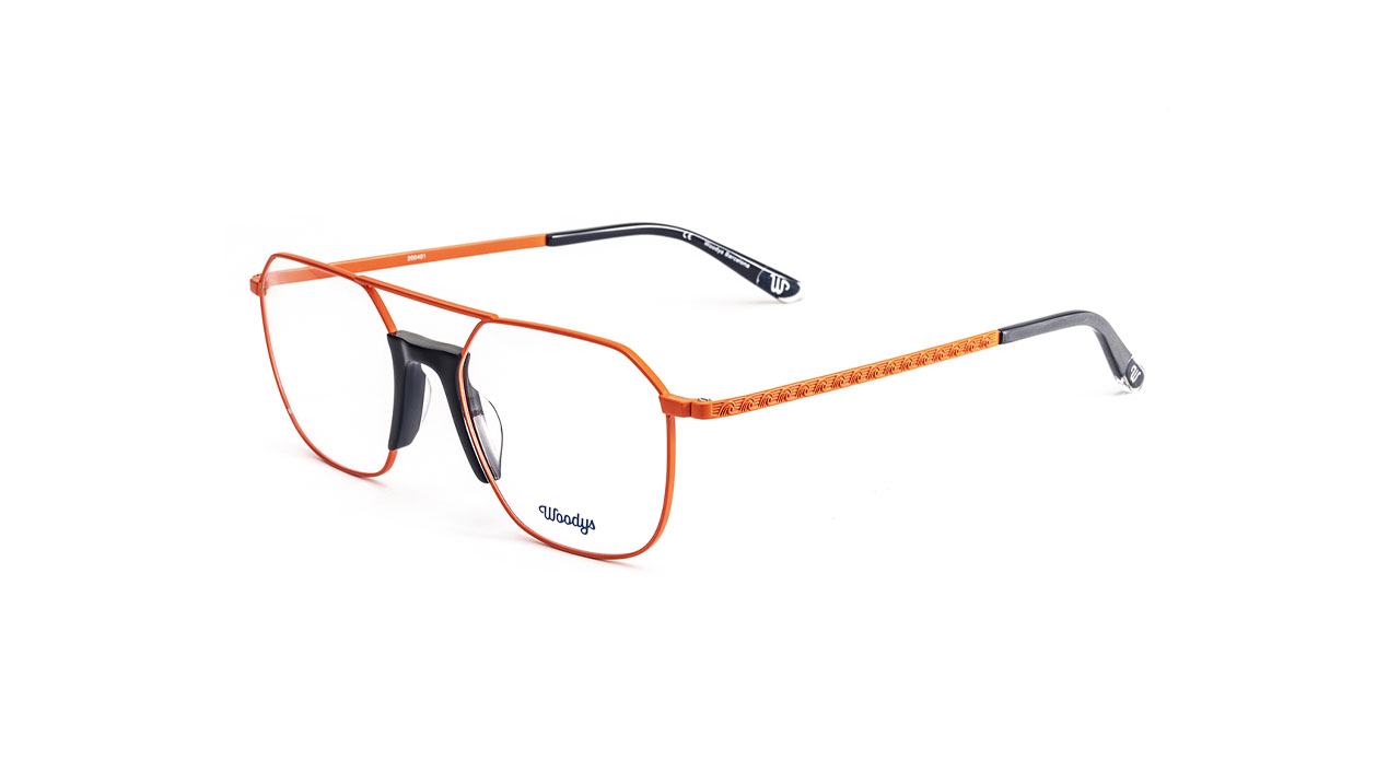 Paire de lunettes de vue Woodys Zizek couleur orange - Côté à angle - Doyle