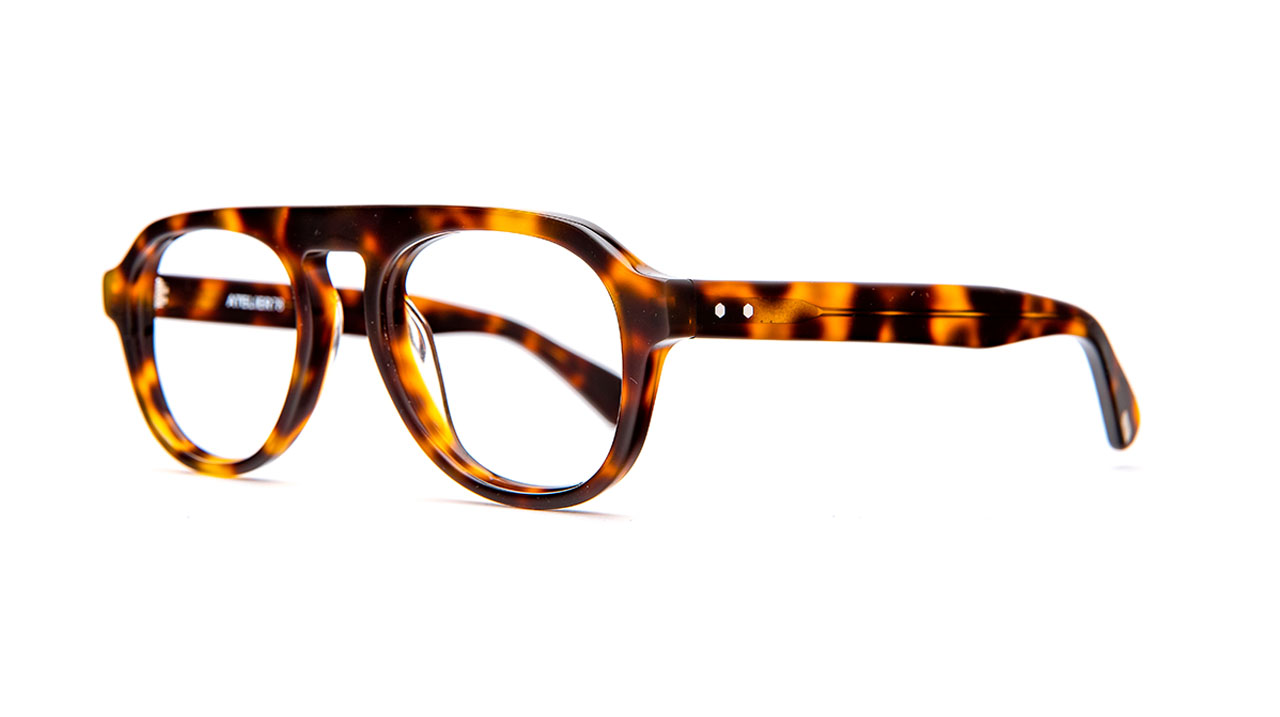 Paire de lunettes de vue Atelier78 Colin couleur havane or - Côté à angle - Doyle