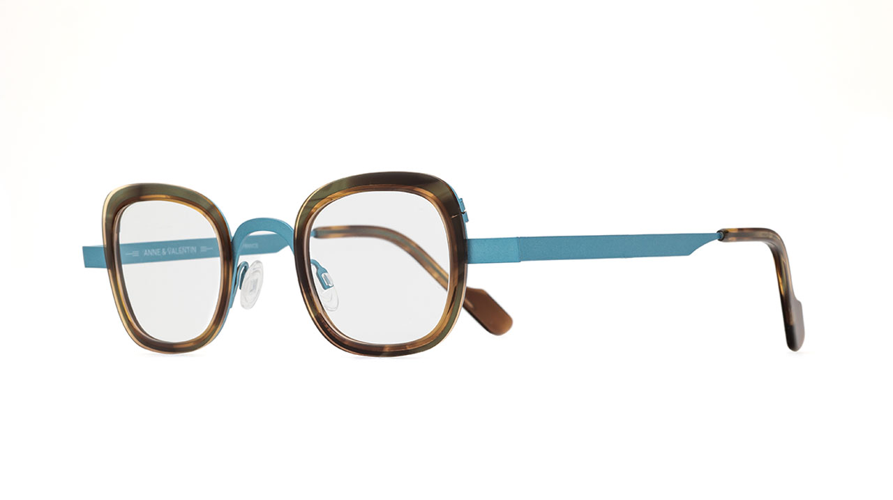 Paire de lunettes de vue Anne-et-valentin Format couleur vert - Côté à angle - Doyle