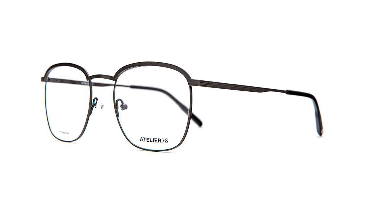 Paire de lunettes de vue Atelier78 Charlie couleur graphite - Côté à angle - Doyle