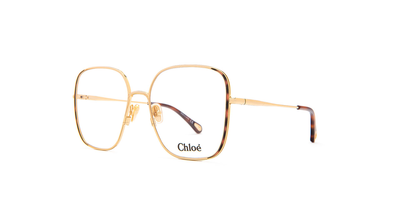 Paire de lunettes de vue Chloe Ch0038o couleur or - Côté à angle - Doyle