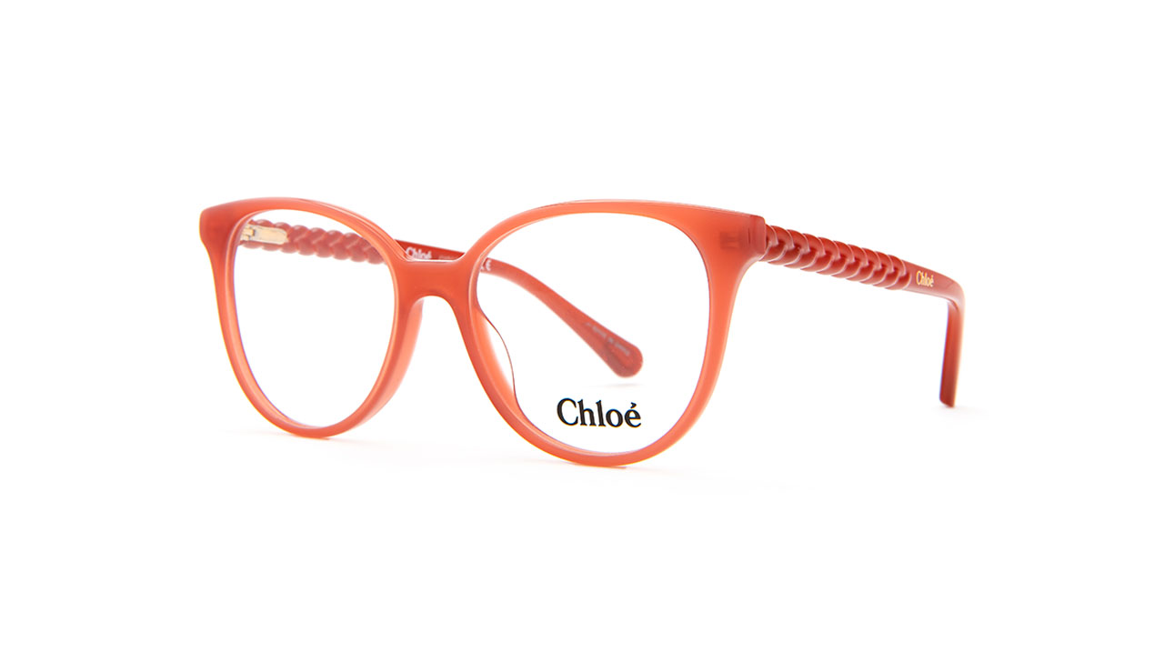 Paire de lunettes de vue Chloe Cc0002o couleur rouge - Côté à angle - Doyle
