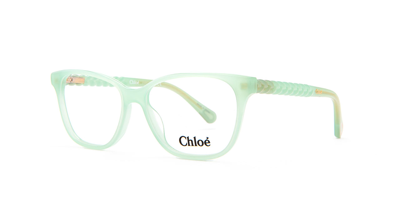 Paire de lunettes de vue Chloe-junior Cc0003o couleur vert - Côté à angle - Doyle