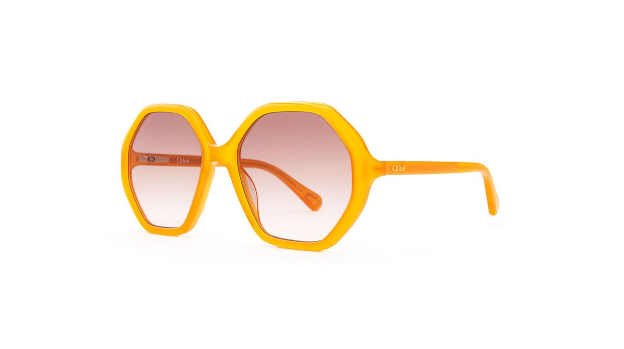 Paire de lunettes de soleil Chloe Cc0004s couleur jaune - Côté à angle - Doyle