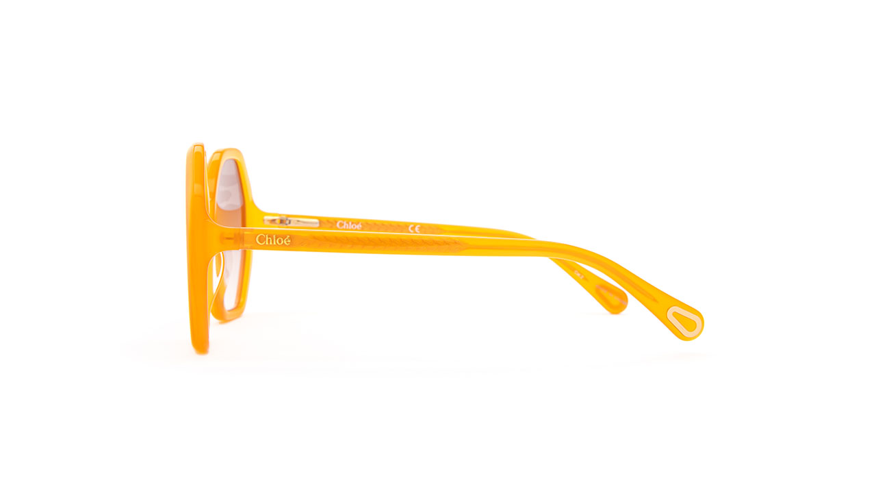 Paire de lunettes de soleil Chloe Cc0004s couleur jaune - Côté droit - Doyle