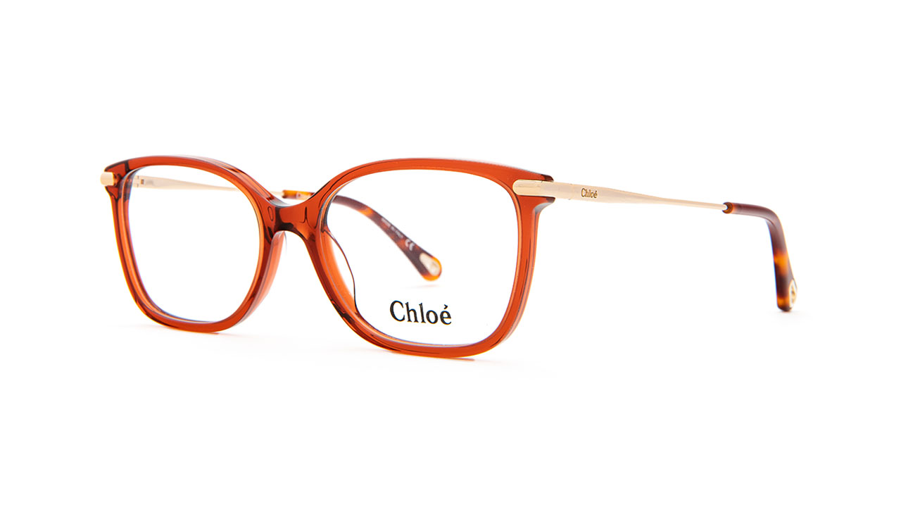 Paire de lunettes de vue Chloe Ch0059o couleur rouge - Côté à angle - Doyle