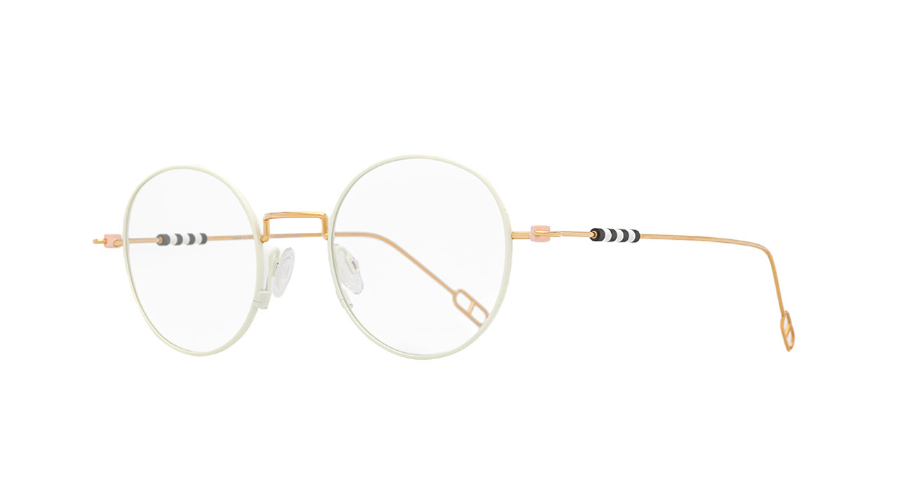 Paire de lunettes de vue Anne-et-valentin Hania couleur blanc - Côté à angle - Doyle