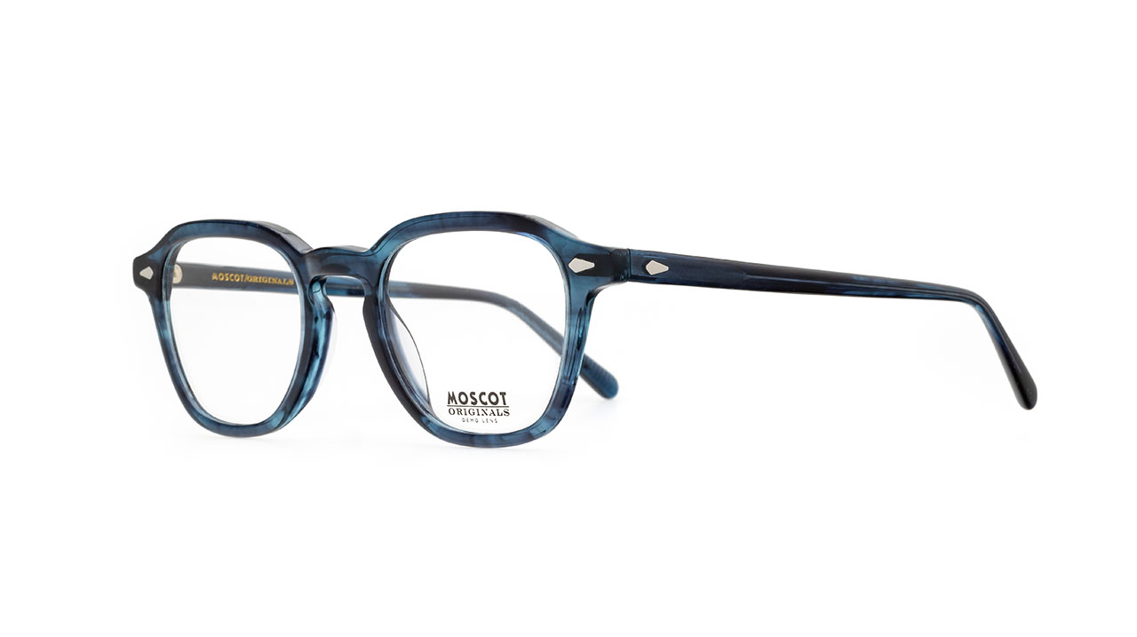 Paire de lunettes de vue Moscot Vantz couleur marine - Côté à angle - Doyle