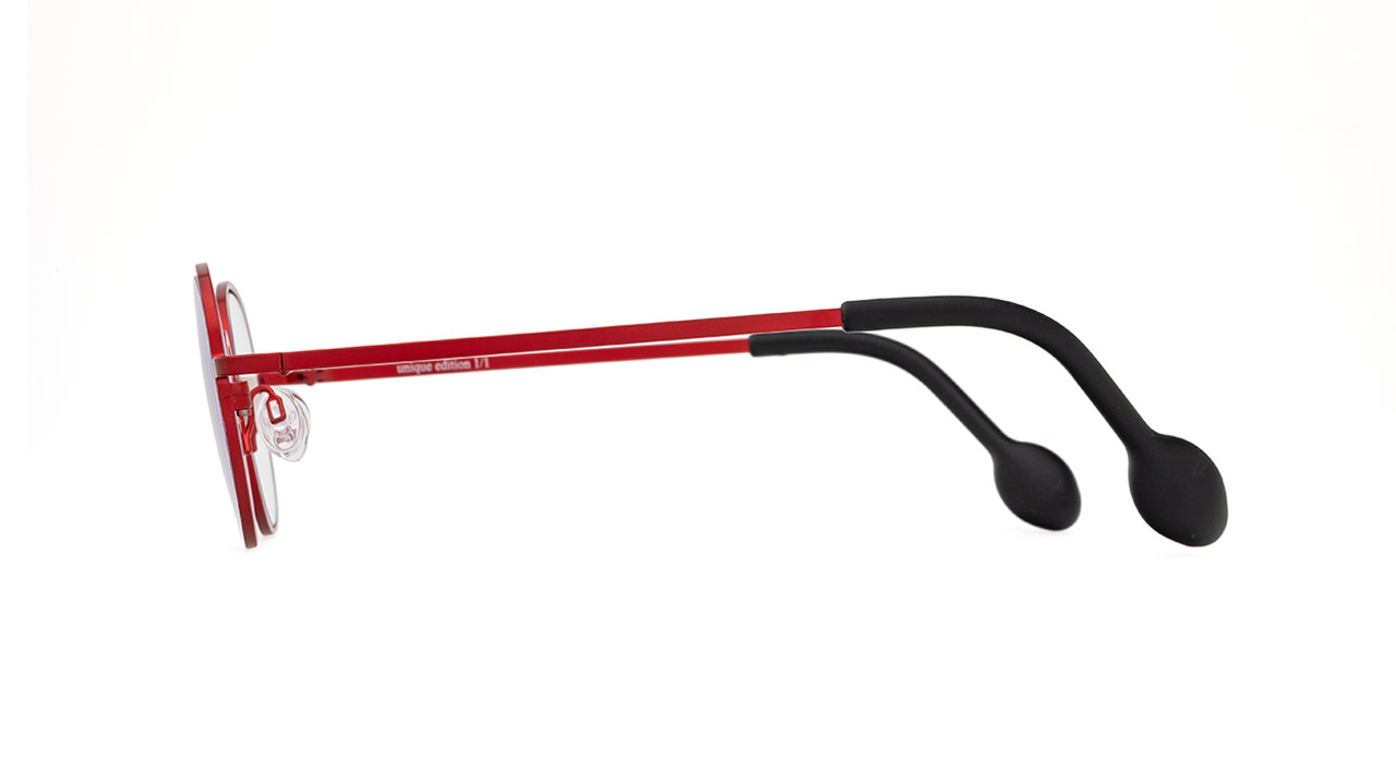 Paire de lunettes de vue Theo-eyewear Plantin couleur rouge - Côté droit - Doyle