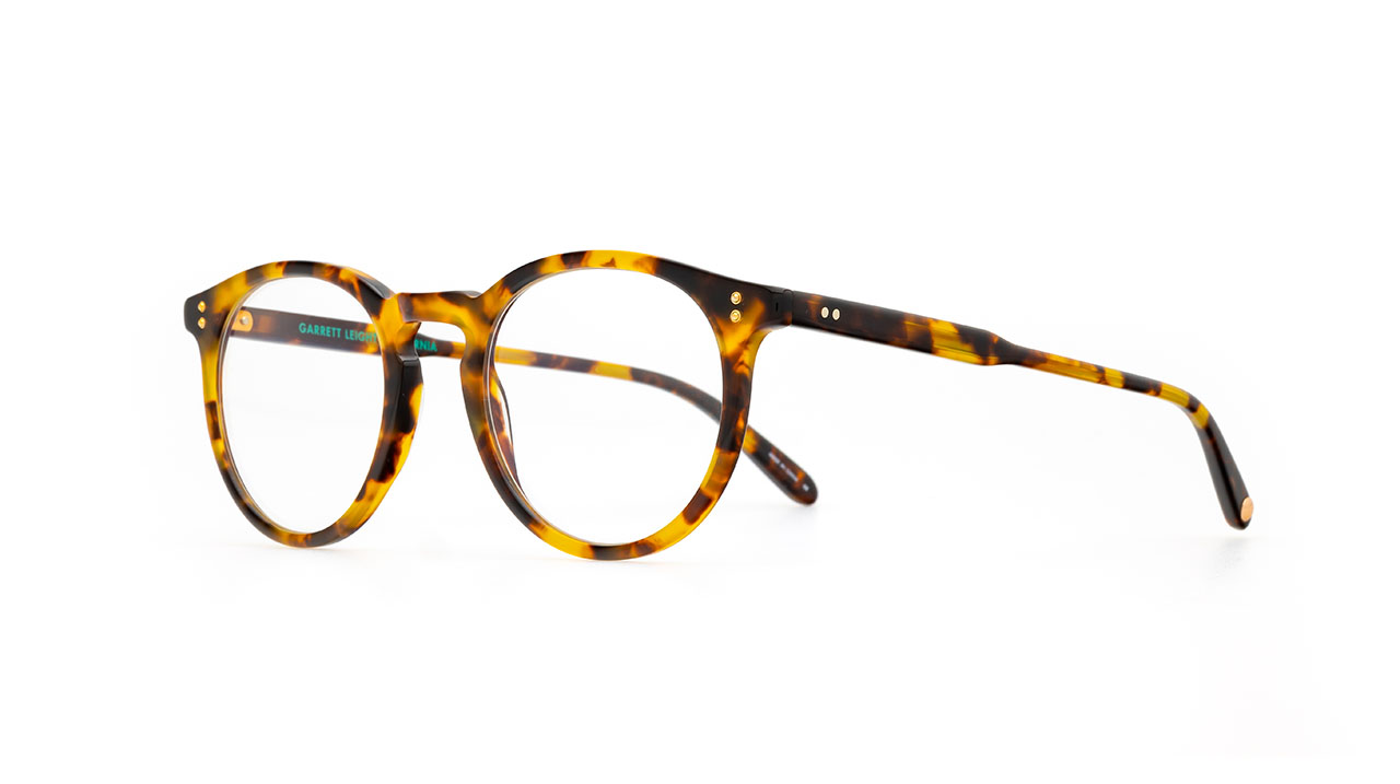 Paire de lunettes de vue Garrett-leight Carlton couleur brun - Côté à angle - Doyle