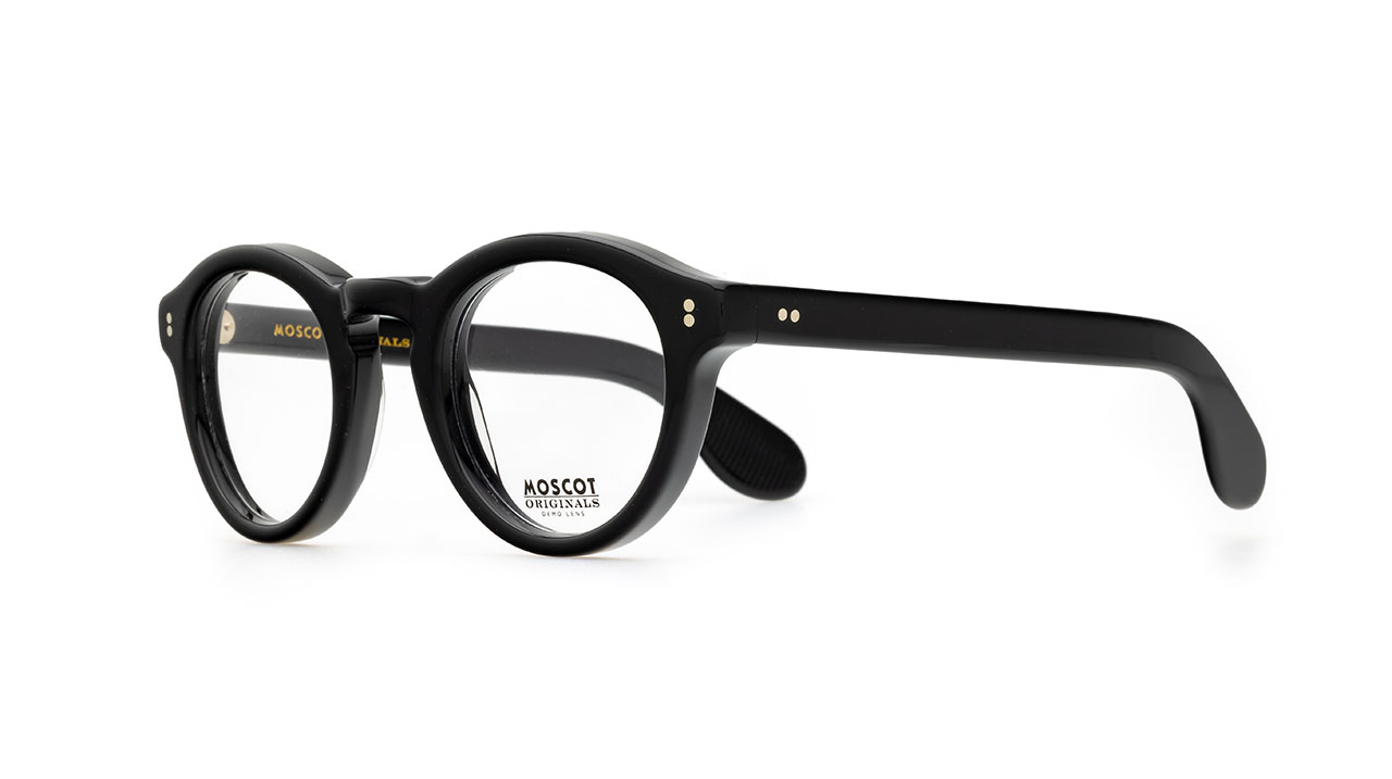 Paire de lunettes de vue Moscot Keppe couleur noir - Côté à angle - Doyle