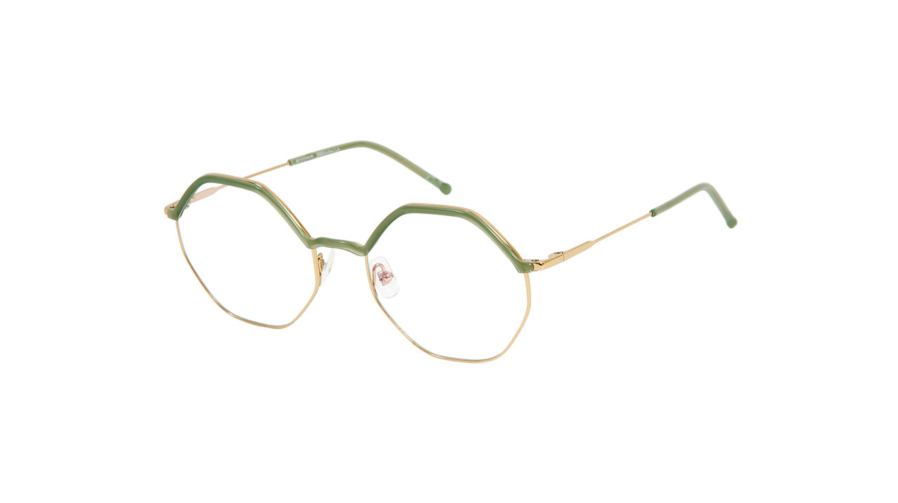 Paire de lunettes de vue Gigi-studios Estelle couleur vert - Côté à angle - Doyle