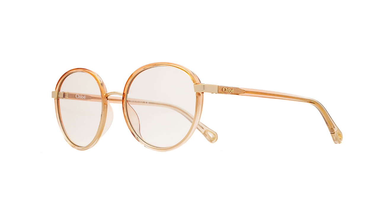 Paire de lunettes de vue Chloe Ch0033s couleur pêche - Côté à angle - Doyle